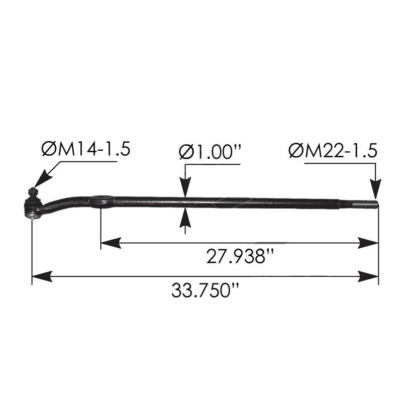 Drag Link for Ford (E6764, DS1018, 463.DS1018) 33.770in C to C