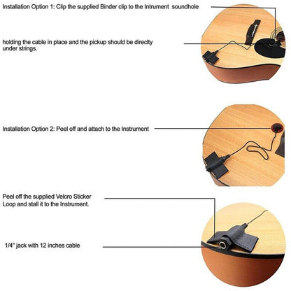 8X Piezo Contact Microphone Pickup for Guitar Violin Banjo Mandolin