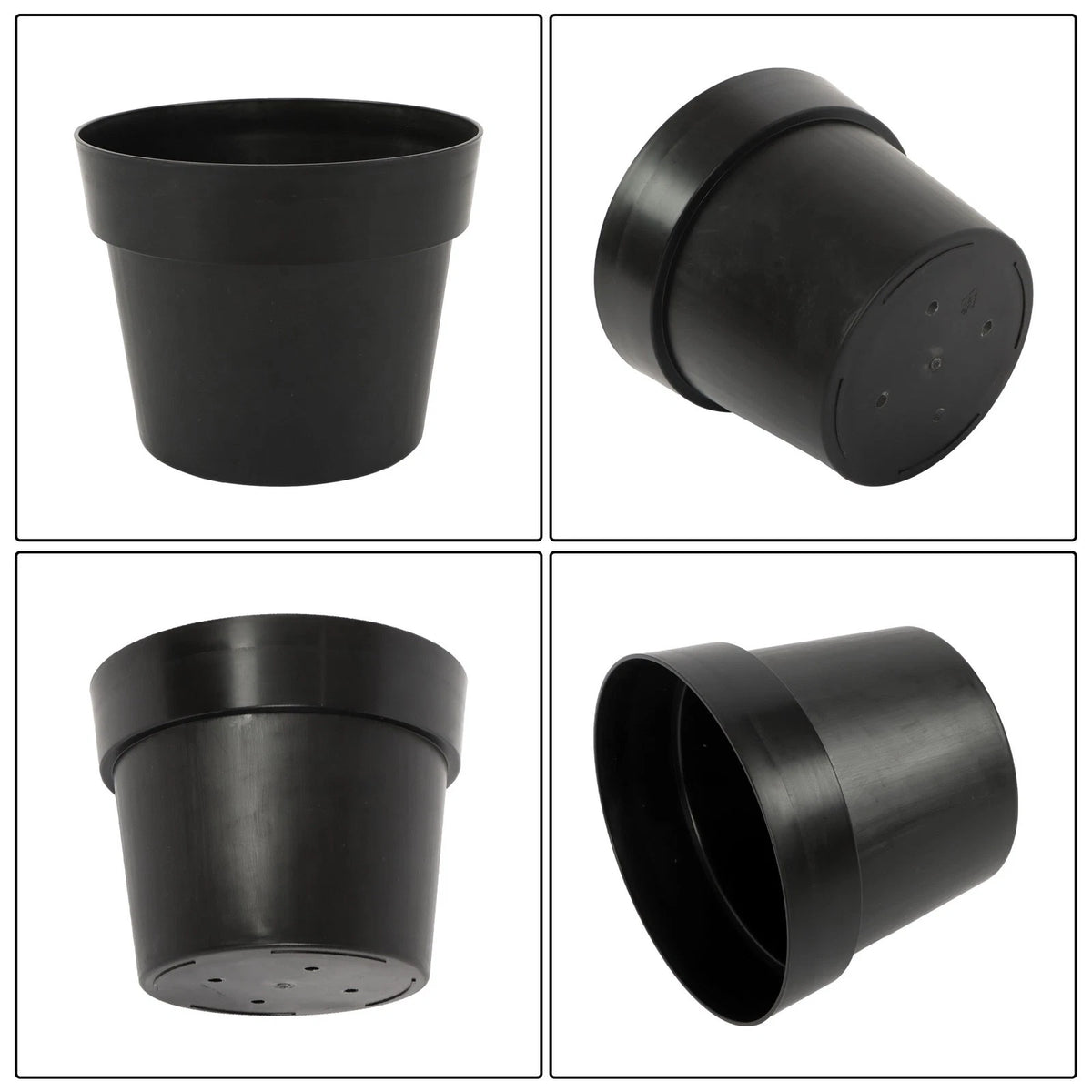 5 Pack 5 Gallon Black Plastic Nursery Pots for Plants (302424cm)