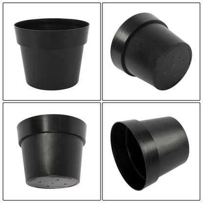 5 Pack 5 Gallon Black Plastic Nursery Pots for Plants (302424cm)