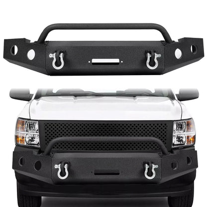 Front & Rear Bumper for Chevy Silverado 1500 (2007–2018) Black Steel