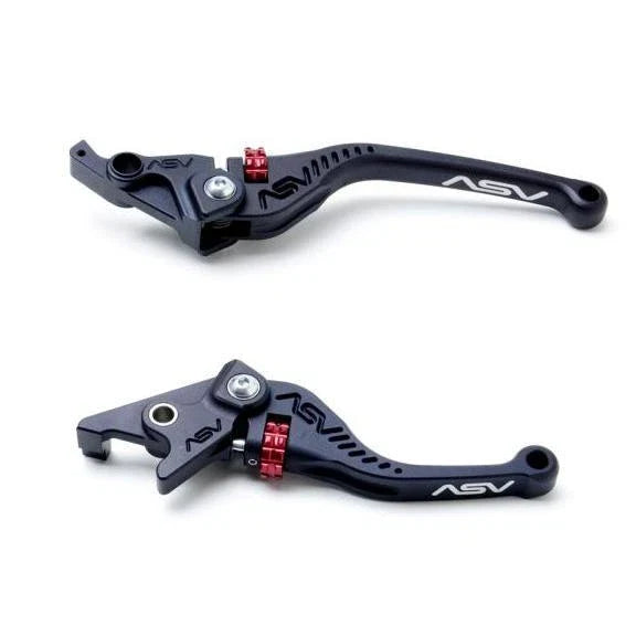 ASV C5 Black Shorty Brake + Clutch Levers Kit for Triumph Speed Triple (2011–2013)