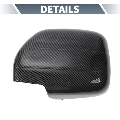 Pair Rearview Mirror Cap Overlay Black Carbon Fiber for Lexus LX470 (1998–2007)