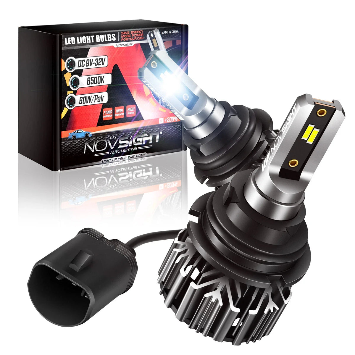 2X NOVSIGHT 9007 HB5 LED Headlight Bulbs 12000lm for