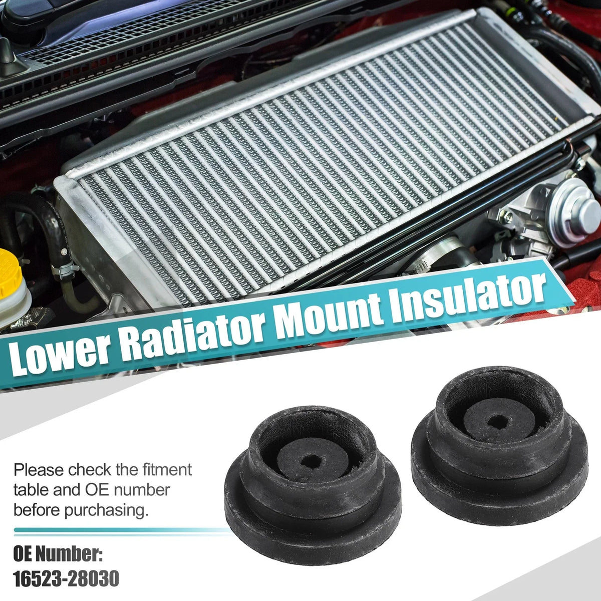 2X Upper Radiator Mount Insulator No.16523-28030 for Toyota RAV4 (2006–2018)