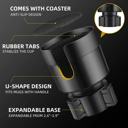 Car Cup Holder Expander for 3"-3.9" Vehicles (2010–2023)