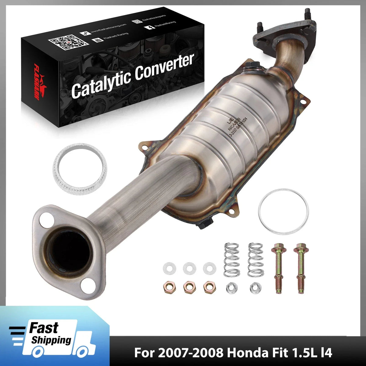 Exhaust Catalytic Converter for Honda Fit 1.5L (2007–2008) Direct Fit Highflow