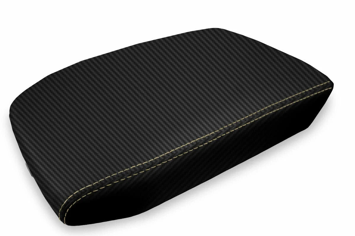 Console Lid Armrest Cover for Volkswagen Atlas (2018–2021) Carbon Fiber