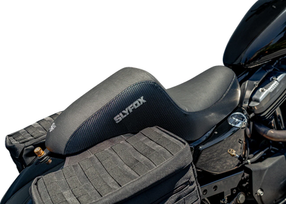 Drifter Seat for SLYFOX (XL) - Black Vinyl, Carbon Fiber, Slipstop