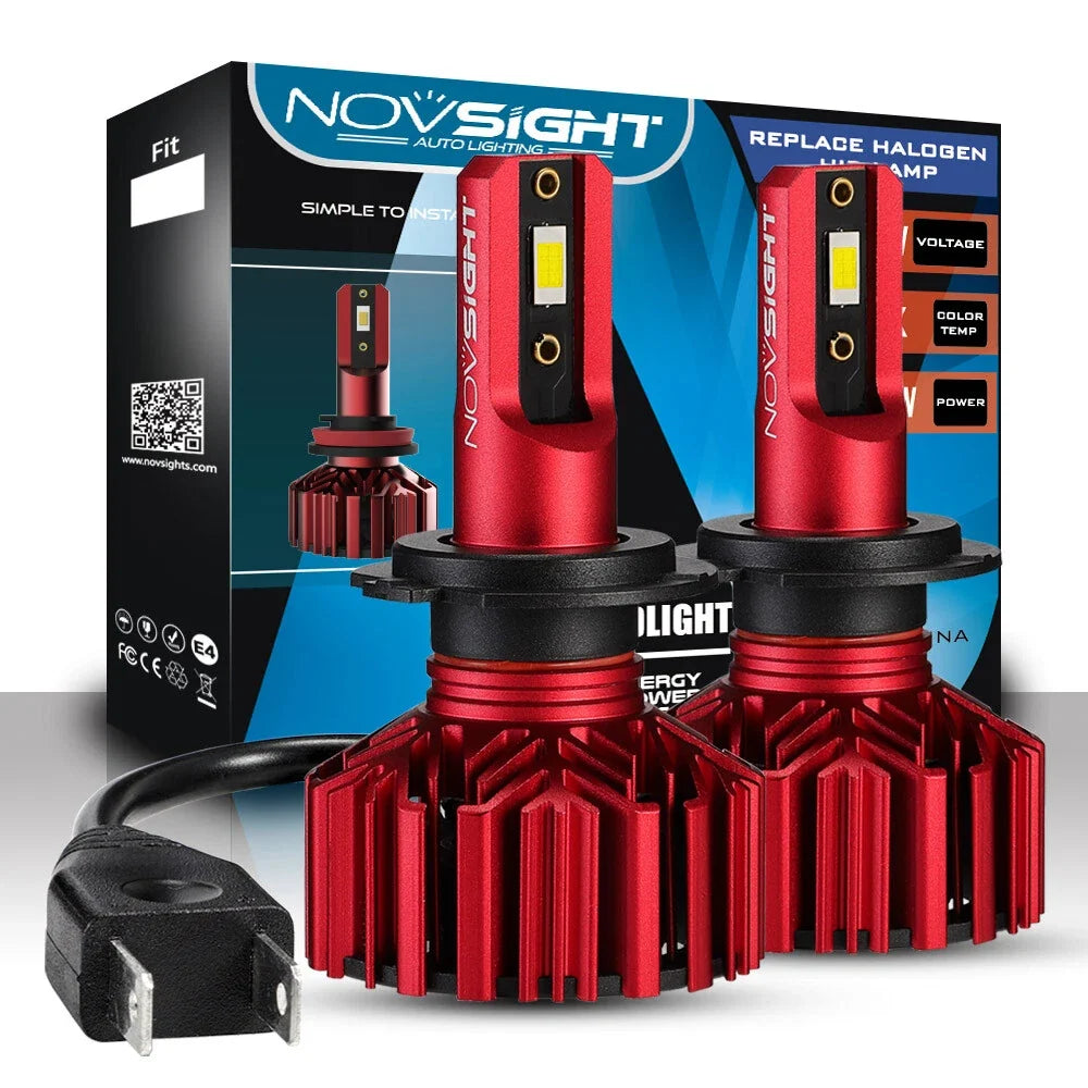 H7 LED Headlight Bulb Kit for NOVSIGHT (5000LM, 6500K)
