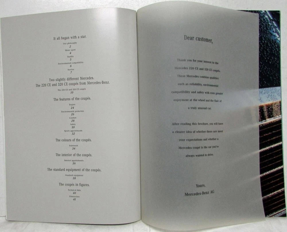 Sales Brochure for Mercedes-Benz 220CE and 320CE Coupes (1993)