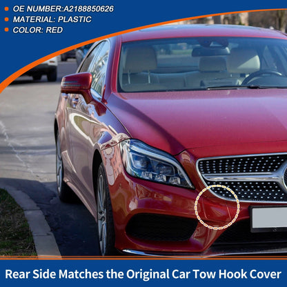 Tow Hook Cover for Mercedes-Benz CLS W218 (2012–2018) No.A2188850626 Red