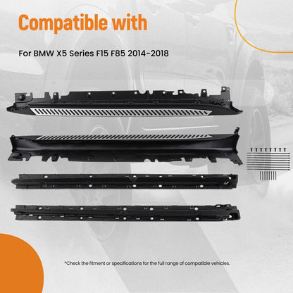 Set of 2 Step Boards Side Step for BMW X5 F15 F85 (2014–2018) Black Non-Slip
