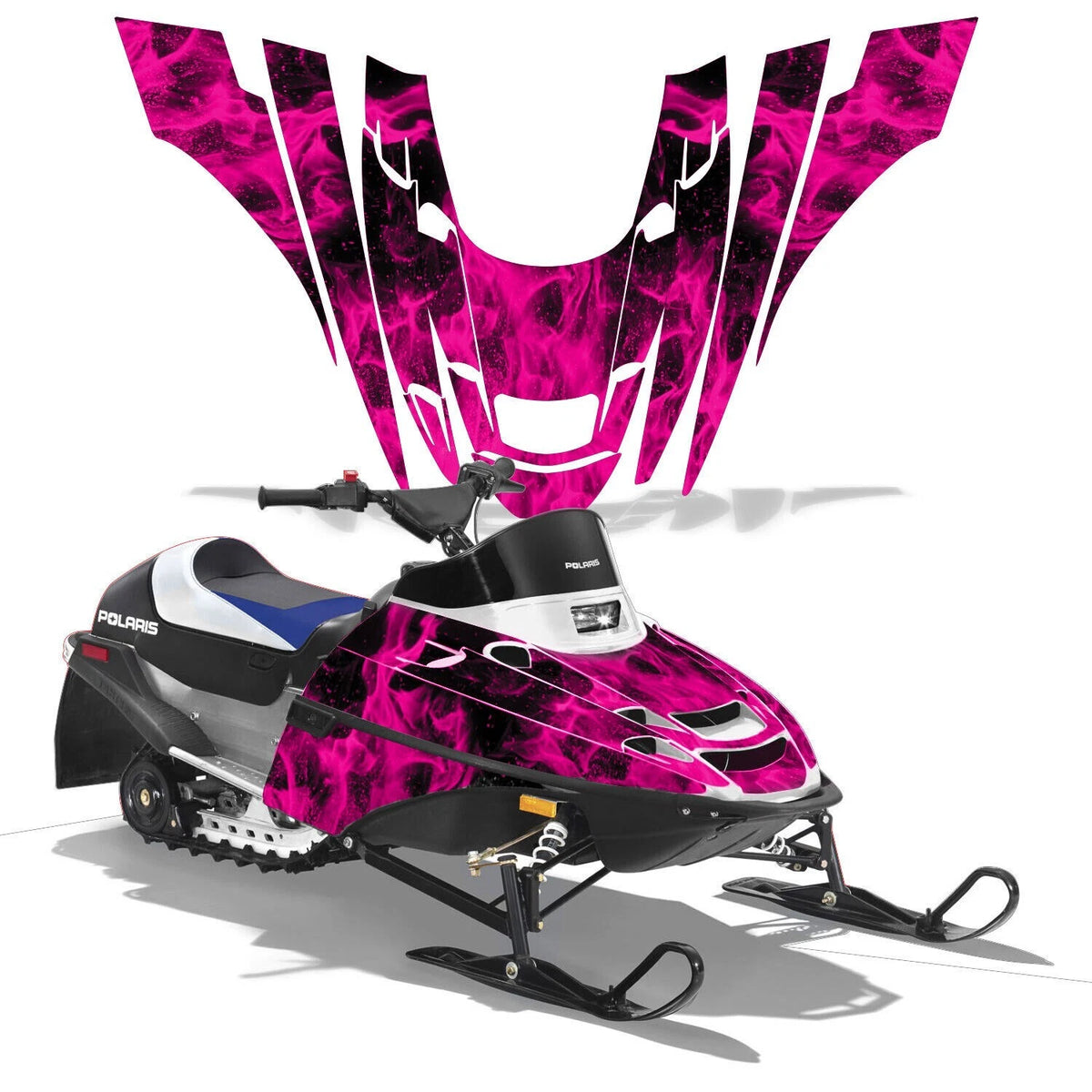 Snowmobile Graphics Kit Decal for Polaris XC 120 (2000–2020) P-POL-XC120-00-FLAME-PI
