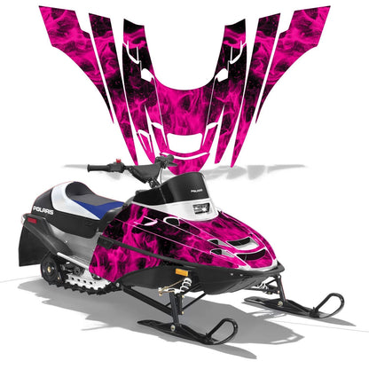 Snowmobile Graphics Kit Decal for Polaris XC 120 (2000–2020) P-POL-XC120-00-FLAME-PI