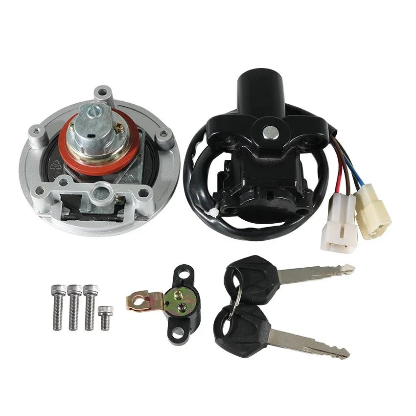 Set of 2 Ignition Key Switch Fuel Caps for Yamaha XVS1300CU (2014–2016) 11C-W8250-01