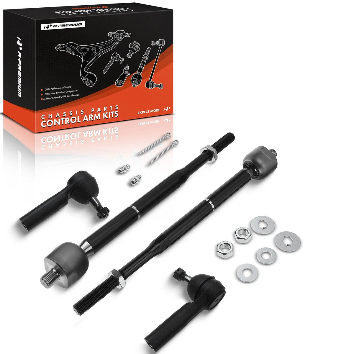 Set of 4 Front Inner & Outer Tie Rods for Chevy HHR Cobalt (2005–2011) 22680652, 25956914, 25956924, EV80445, ES800030