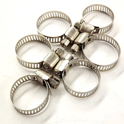 100pcs Adjustable Stainless Steel Drive Hose Clamps for Fuel Line (N/A)