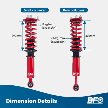 BFO Adjustable Coilovers for Lexus IS300 (2000–2005) - Adjustable Height