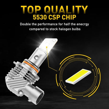 9005 H11 H8 LED Headlight Bulbs Kit Combo 6000K Hi Lo Beam for Vehicles