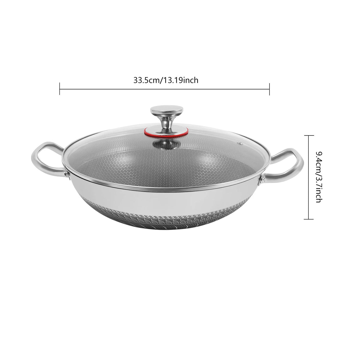 13.19" Non-Stick Skillet with Lid for Cooking