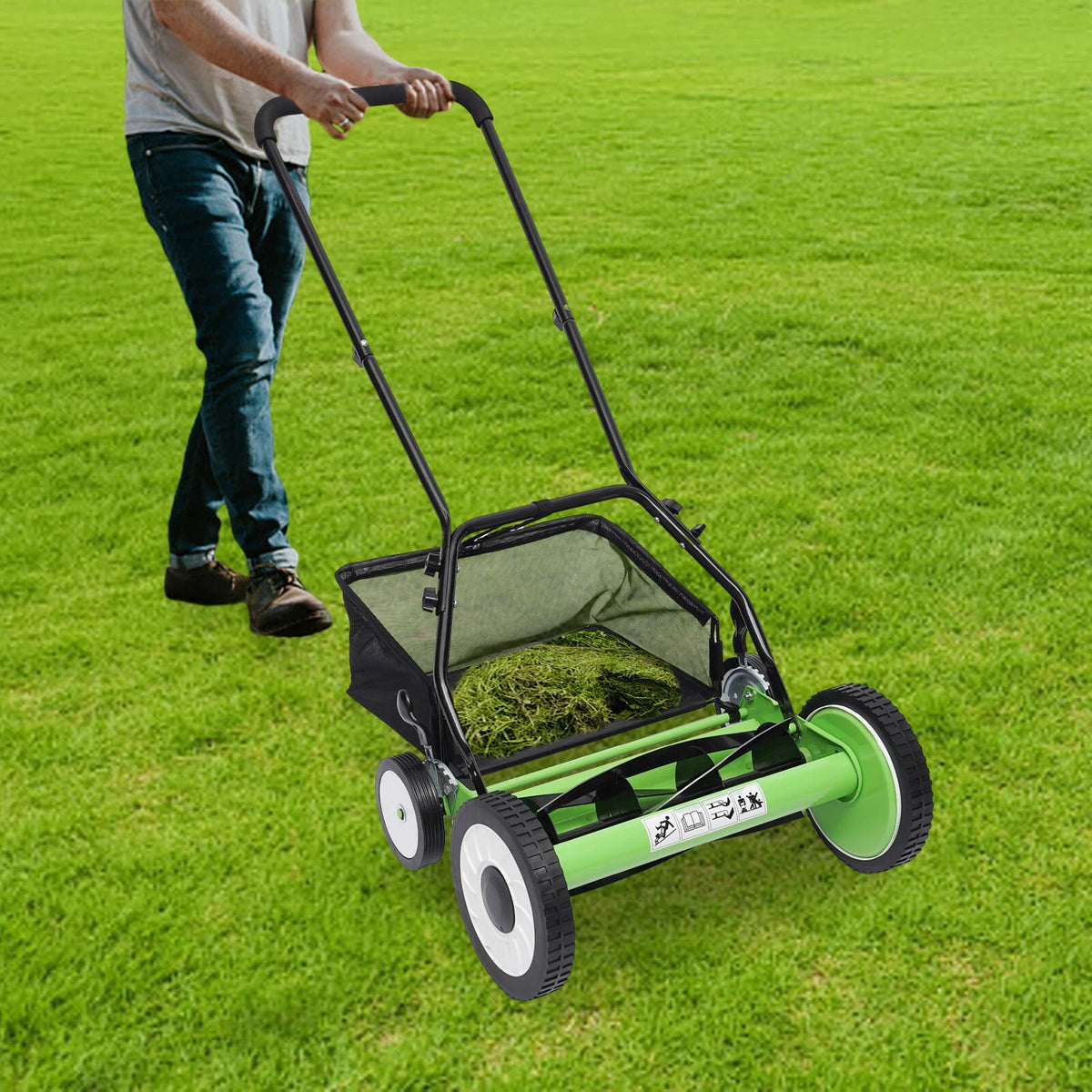 16in Manual Hand Push Grass Cutter for Lawn Mower