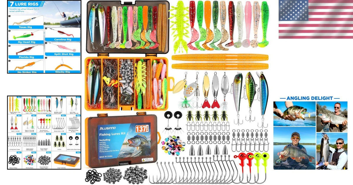 137-Piece Fishing Gear Kit for Bass & Trout