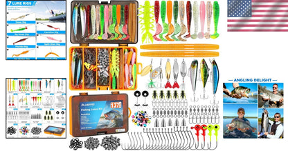 137-Piece Fishing Gear Kit for Bass & Trout