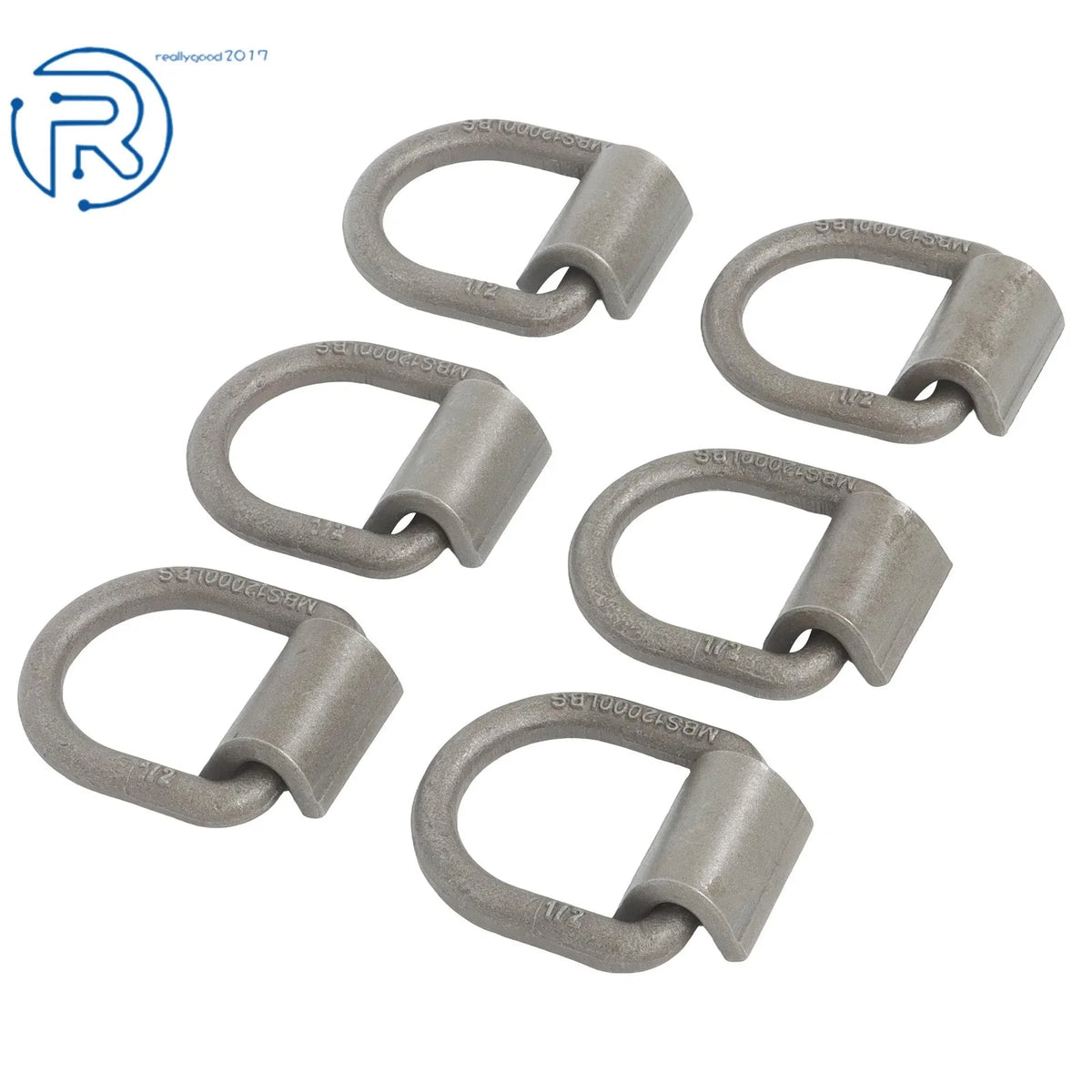 6 Pack Weld-On Forged D Ring 1/2" 12000 LBS for Heavy Duty Applications
