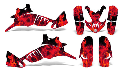 Graphic Stickers Decals for Polaris Predator 90 (All Years) Ice Flames R