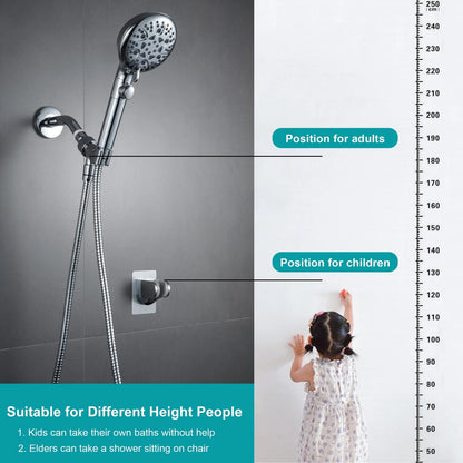 Handheld Shower Head with On Off Switch, 8-Mode High Pressure Silver