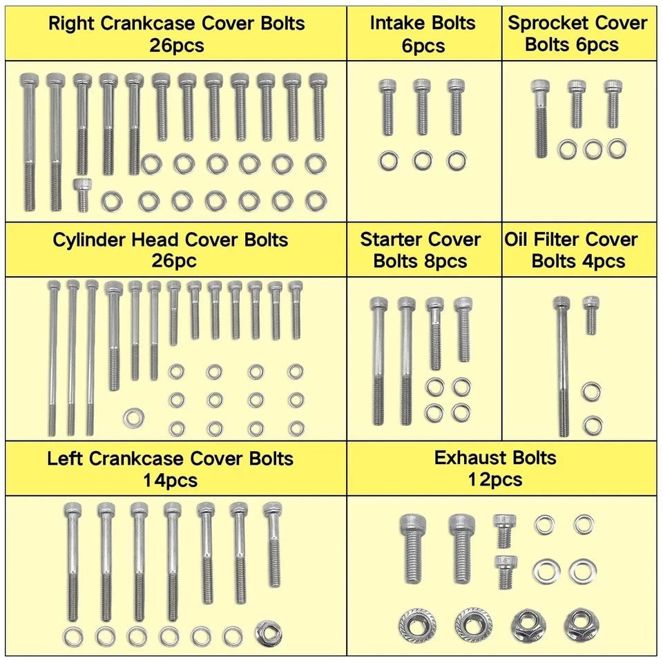102pcs Engine Bolt Screw Kit Set for Honda TRX400EX (2000–2008)