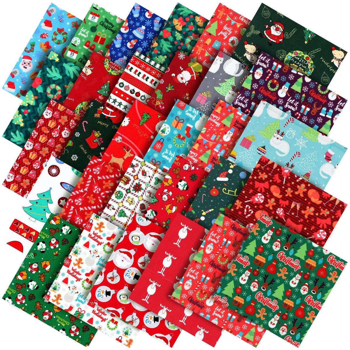 42 Pieces Fabric Bundles for Sewing (10 x 10 Inch, Multicolor)
