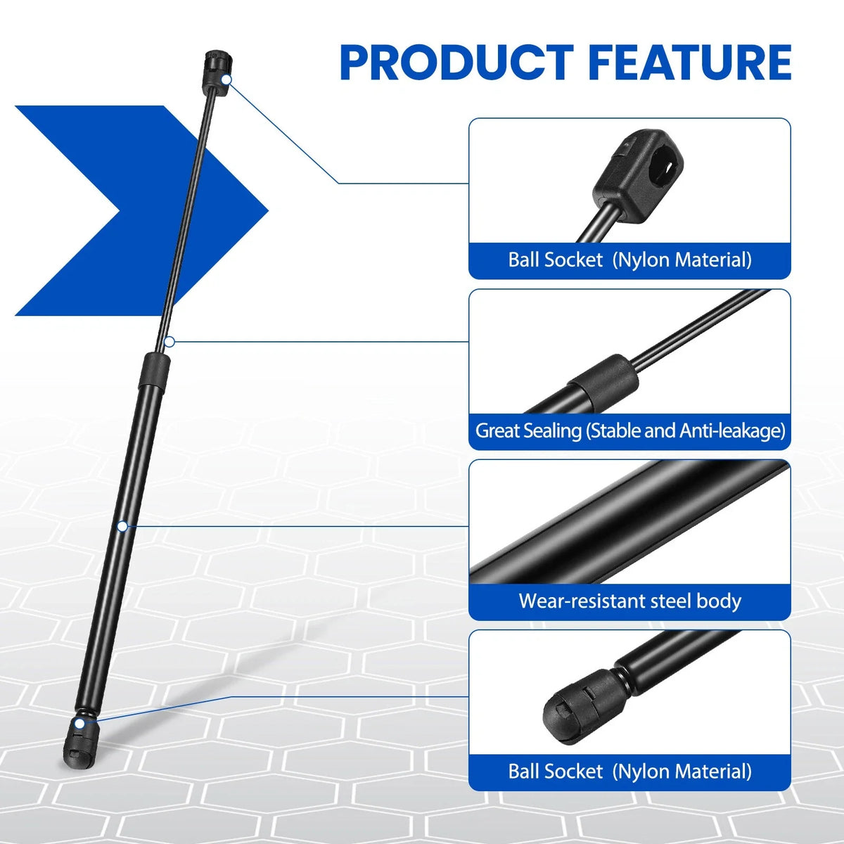 Gas Strut Lift Support for Leer Camper Shell (C16-20651) 18.7 Inch 40lbs