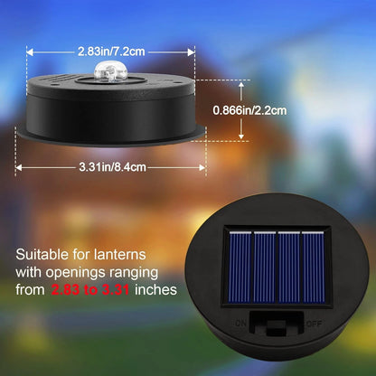 4X Solar Light Replacement Tops for Garden Lanterns (3.31 Inch, Waterproof, LED)