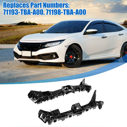 Pair of Front Bumper Bracket 71193-T5A-000 for Honda Fit (2015) Plastic Black