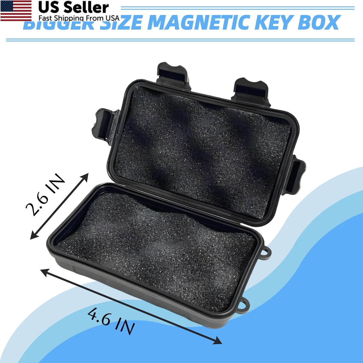 Magnetic Key Holder for Car, Hide a Outside (1 PCS) - Black