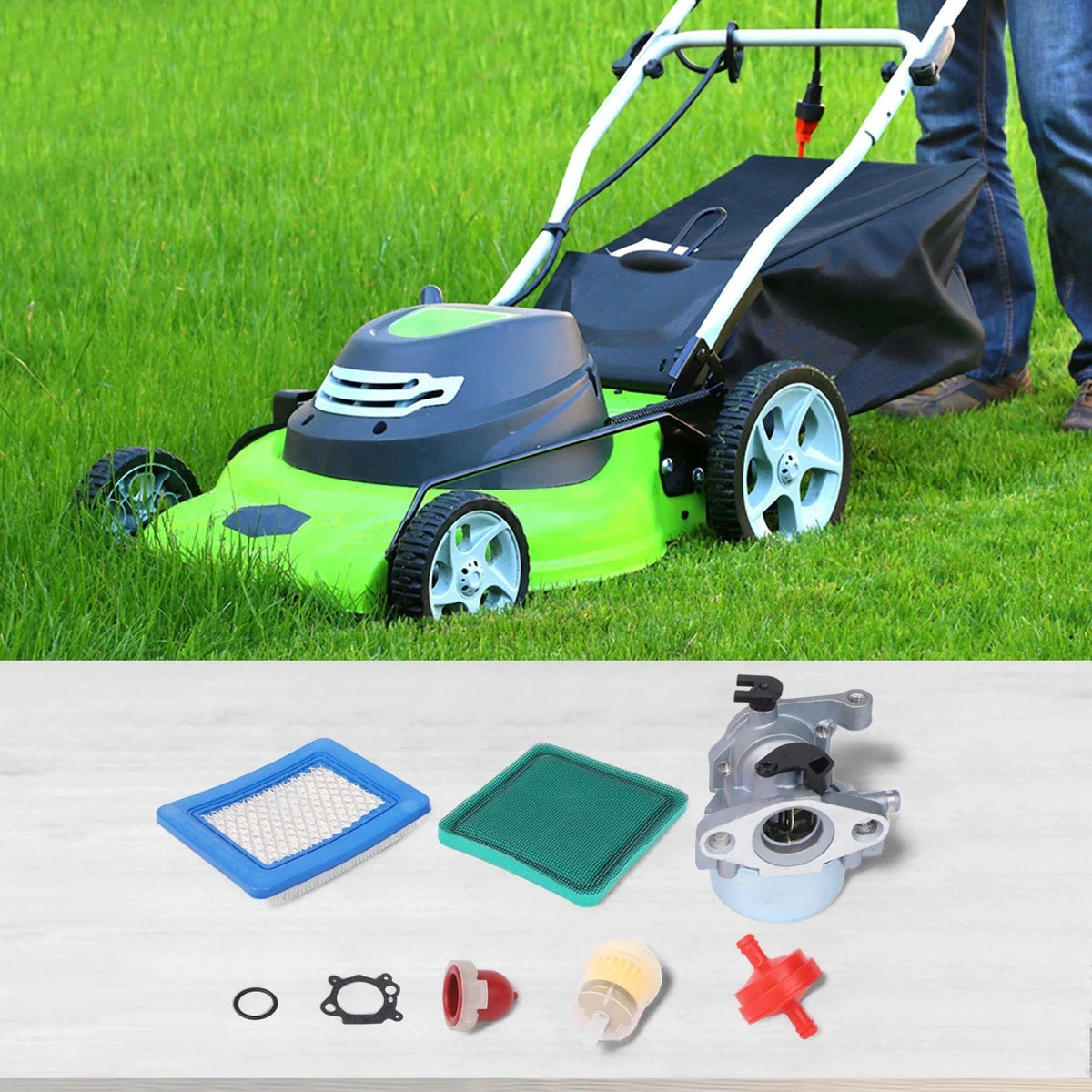 Carburettor Kit and Air Filter for BS 675 Series Lawn Mower