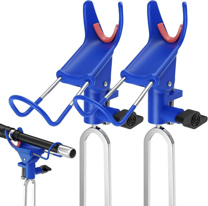 2X Fishing Pole Holders - Long Drill Stake & U-Shaped Design