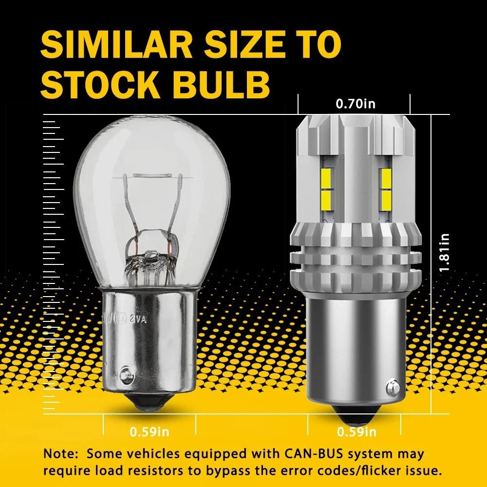 2X LED 1156 P21W 7506 Reverse Backup Light Bulb for AUXITO (6000K)