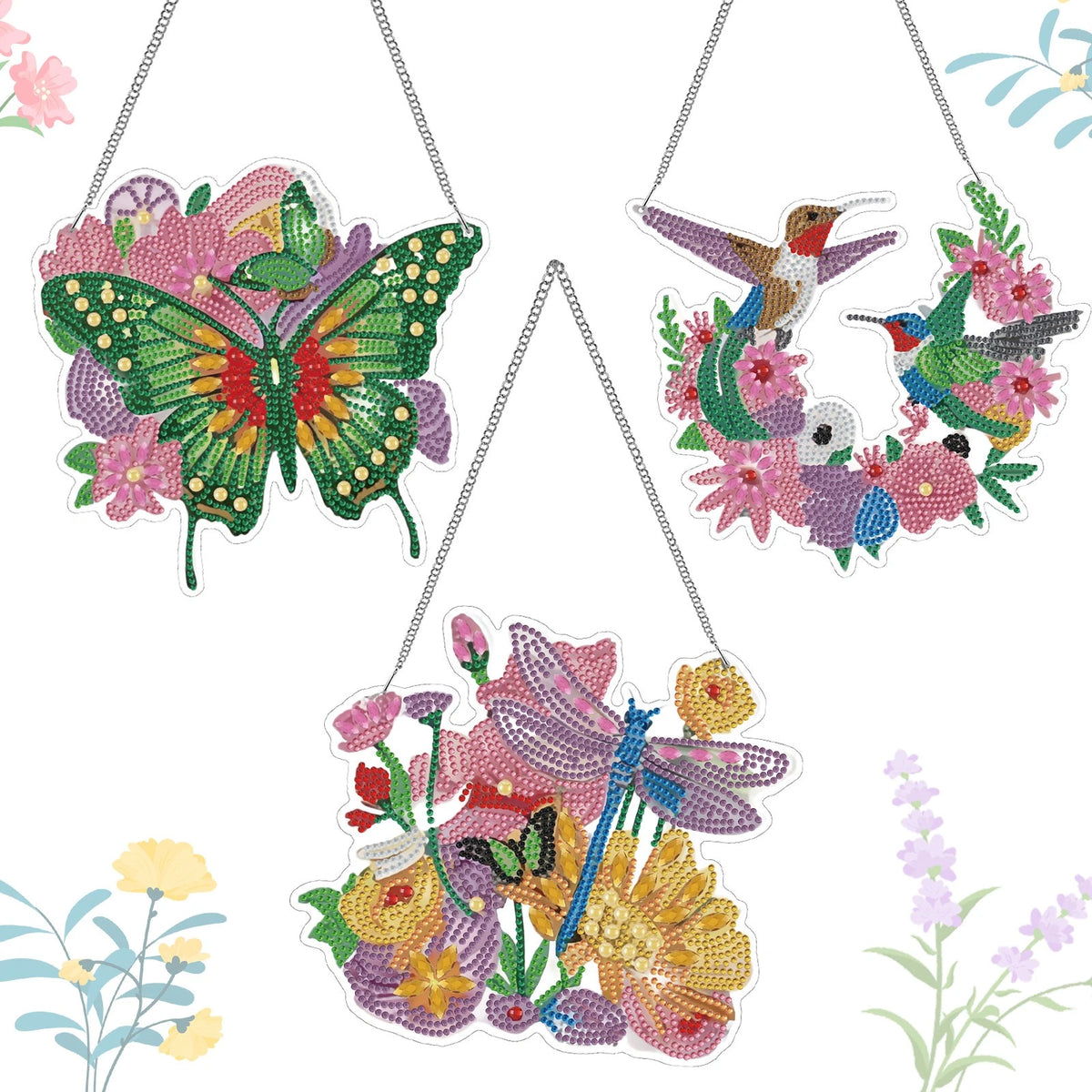 3X DIY Diamond Painting Suncatcher Set for Home Decor