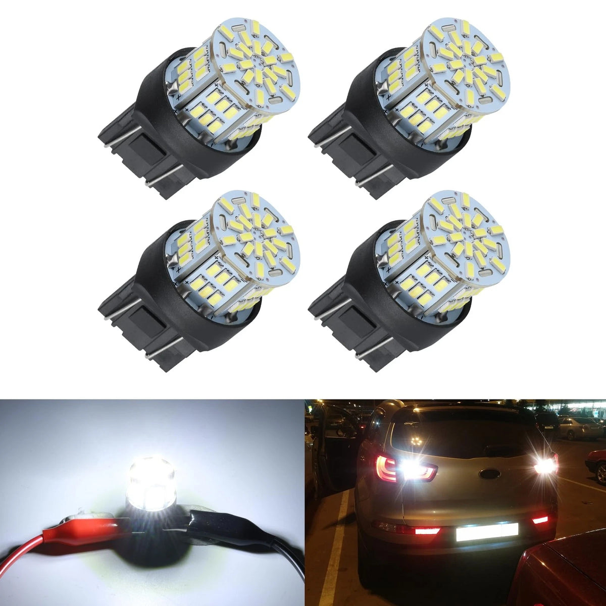 2X Super Bright 7443 LED Bulbs for Backup, Reverse, Brake, Tail Lights