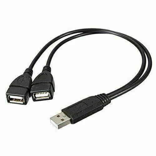 USB 2.0 A Male to Dual USB Female Y Splitter Hub Adapter Cable