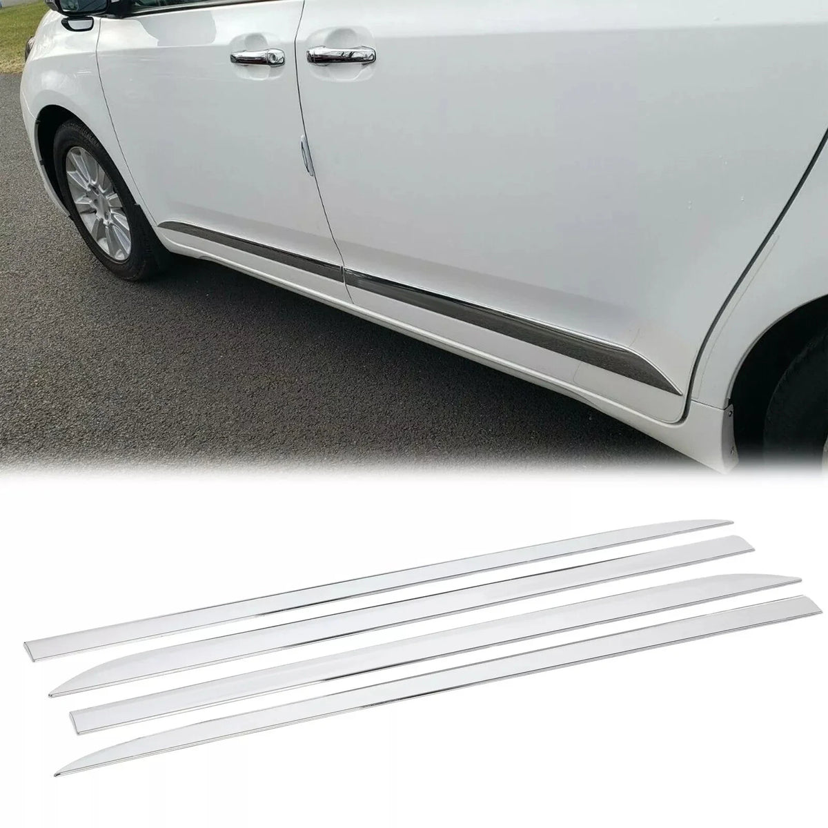 Set of 4 Chrome Trim ABS Molding for Toyota Sienna (2011–2020)