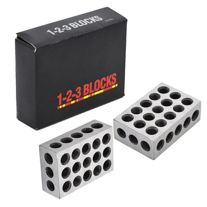 Set of 2 Ultra Precision 1-2-3 Blocks for Machinists (23 Holes, .0001")