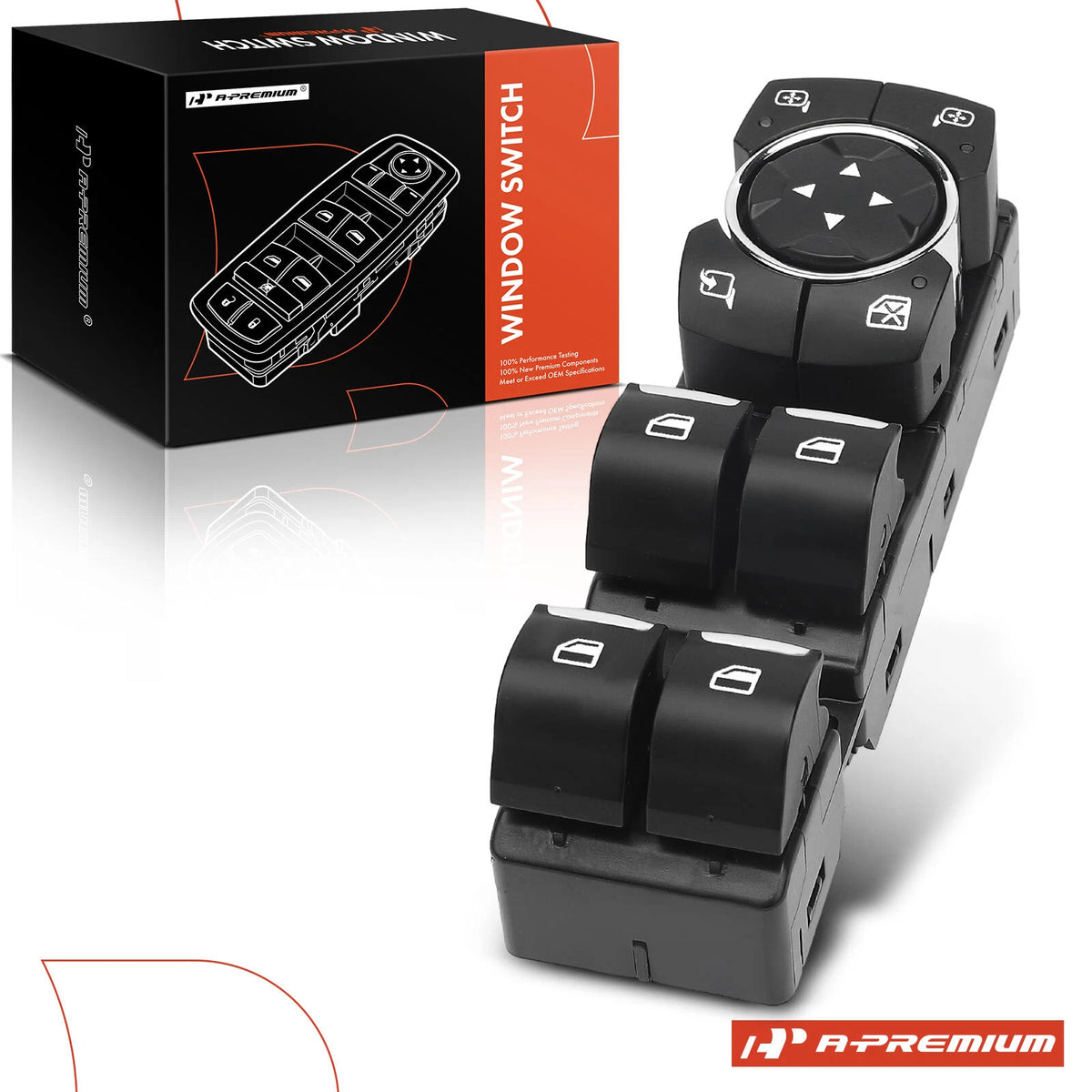Front Left Power Window Switch for Ford F-150 (FL3Z-14529-BA, FL3T14B133AHW, SW7441)