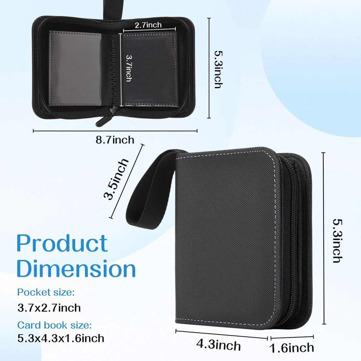Pocket Card Binder for Collectible Trading Albums (Single Small, Black)