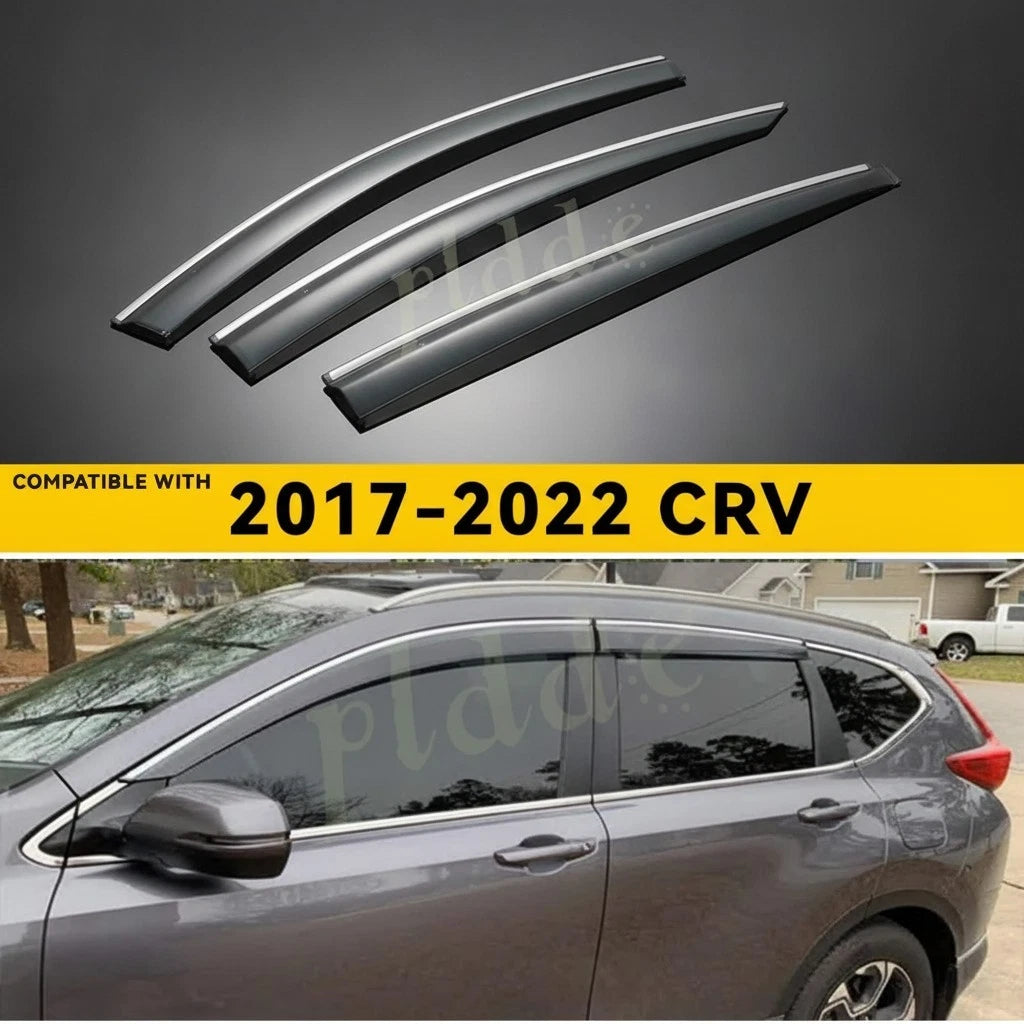 Window Visors for Honda CR-V (2017–2022) Smoke Tint Chrome