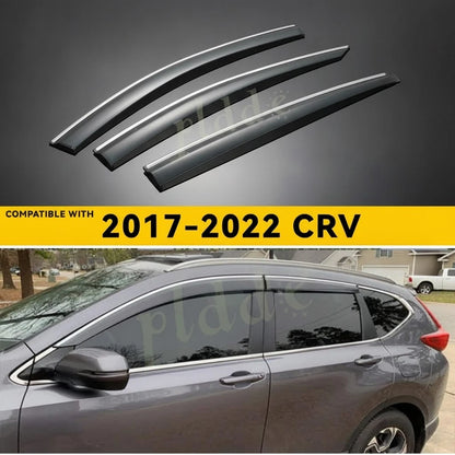 Window Visors for Honda CR-V (2017–2022) Smoke Tint Chrome