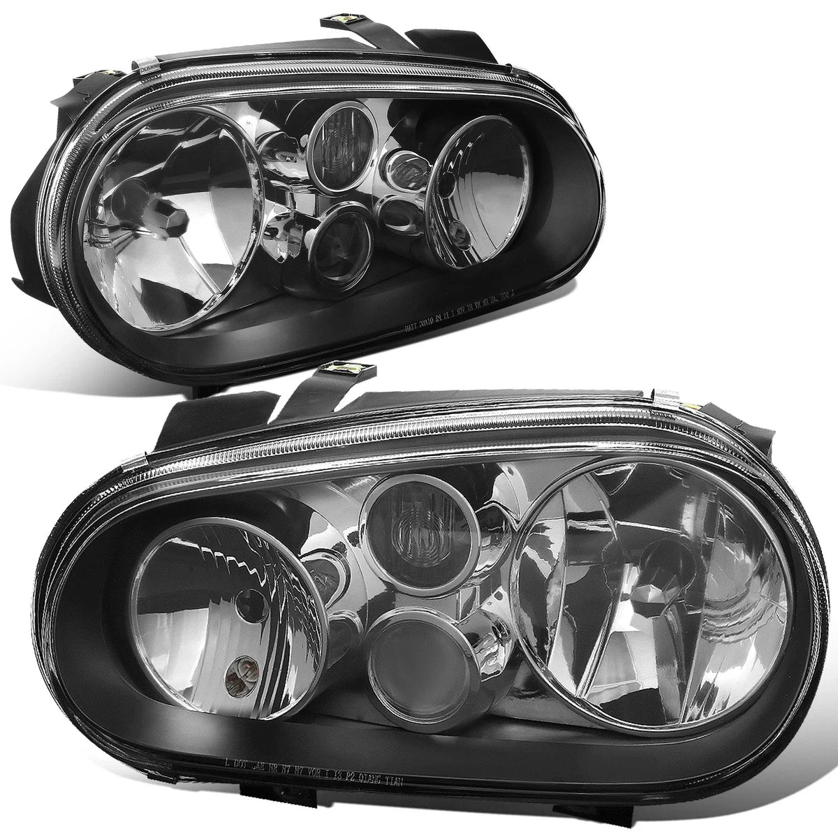 Pair of Headlights for VW Golf GTI (1999–2006) - Black Housing, Clear Lens